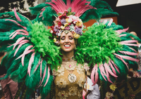 Picture of woman in traditional Brazilian Carnaval regalia