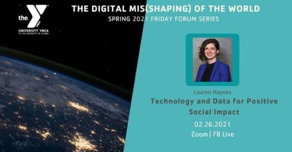 YMCA Friday Forum Feb 26 event poster. Speaker Lauren Haynes