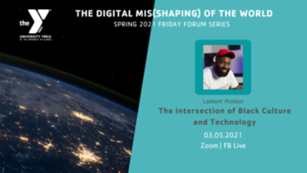 YMCA Friday Forum March 5th event poster. Speaker Lamont Holden.