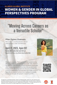 Event title, date, and photo of speaker