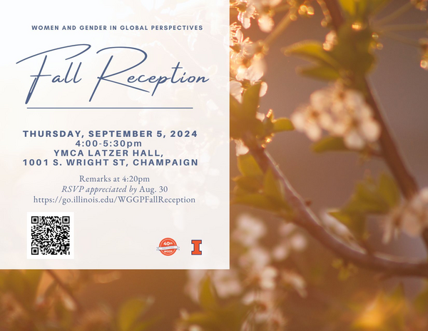 Details for WGGP Reception on September 5 4-5:30pm at Latzer Hall University YMCA