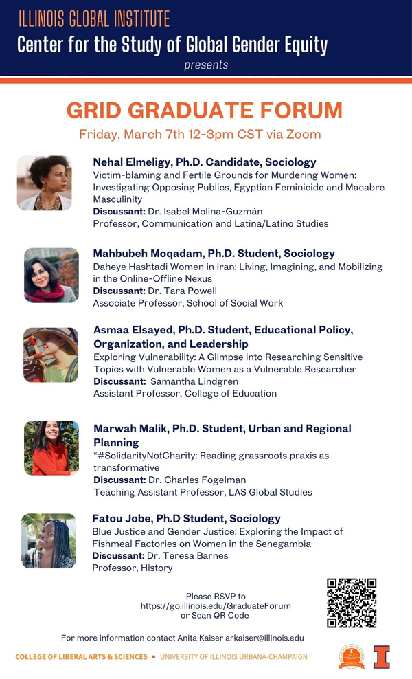 GRID Graduate Forum March 7 12-3pm CST online