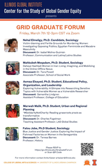 GRID Graduate Forum March 7 12-3pm CST online
