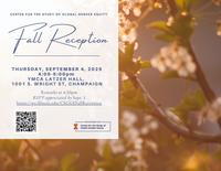 Details for CSGGE Reception on September 4 at 4 pm -5 pm at Latzer Hall University YMCA