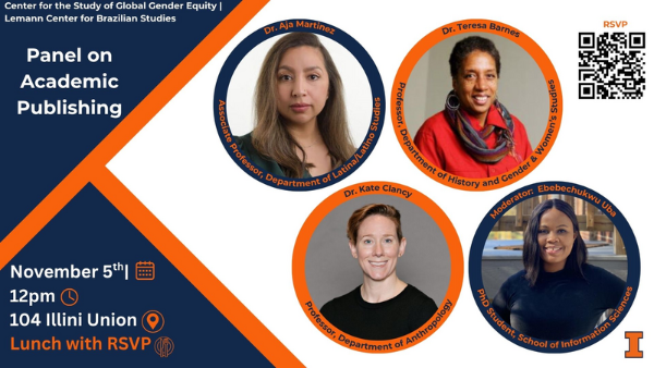 Panel on Academic Publications will take place on November 5th at 3pm in room 104 Illini Union