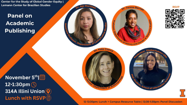 Panel on Academic Publications will take place on November 5th at 3pm in room 104 Illini Union