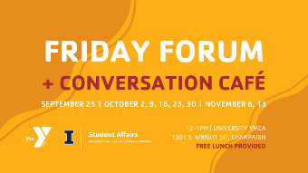 Details for event: Friday Forum + Conversation Cafe: BENIVENIDOS: The Works and Murals of Jose Vazquez on September 25 at 12 pm at University YMCA at 1001 S Wright St