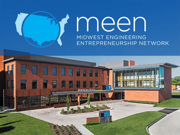 Photo of Big Ten Conference Center in Rosemont, Illinois with MEEN logo